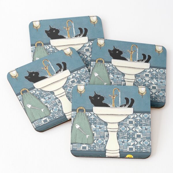 Item preview, Black Cat Wash your Paws Vertical  designed and sold by mielania.