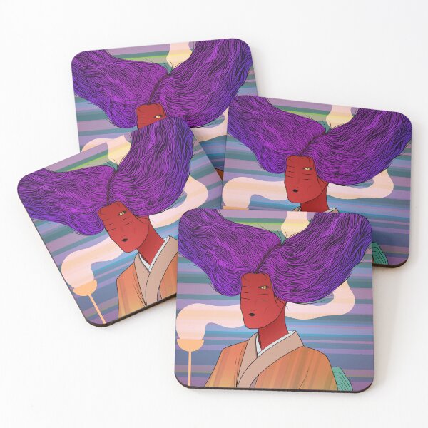 Item preview, Don't disturb my meditation - Japanese monster woman in kimono designed and sold by CalMaArt.