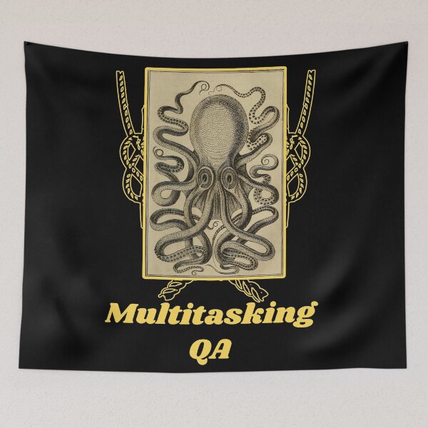 Item preview, 'Multitasking QA 'Old Book Octopus Graphic - Funny Quotes Designs for T-shirts, stickers and other accessories designed and sold by Ridiculam Toga.