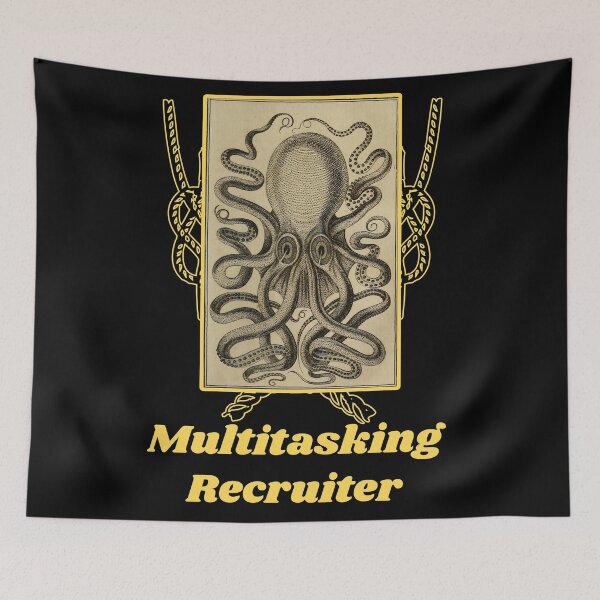 Item preview, 'Multitasking Recruiter' Old Book Octopus Graphic - Funny Quotes Designs for T-shirts, stickers and other accessories designed and sold by Ridiculam Toga.