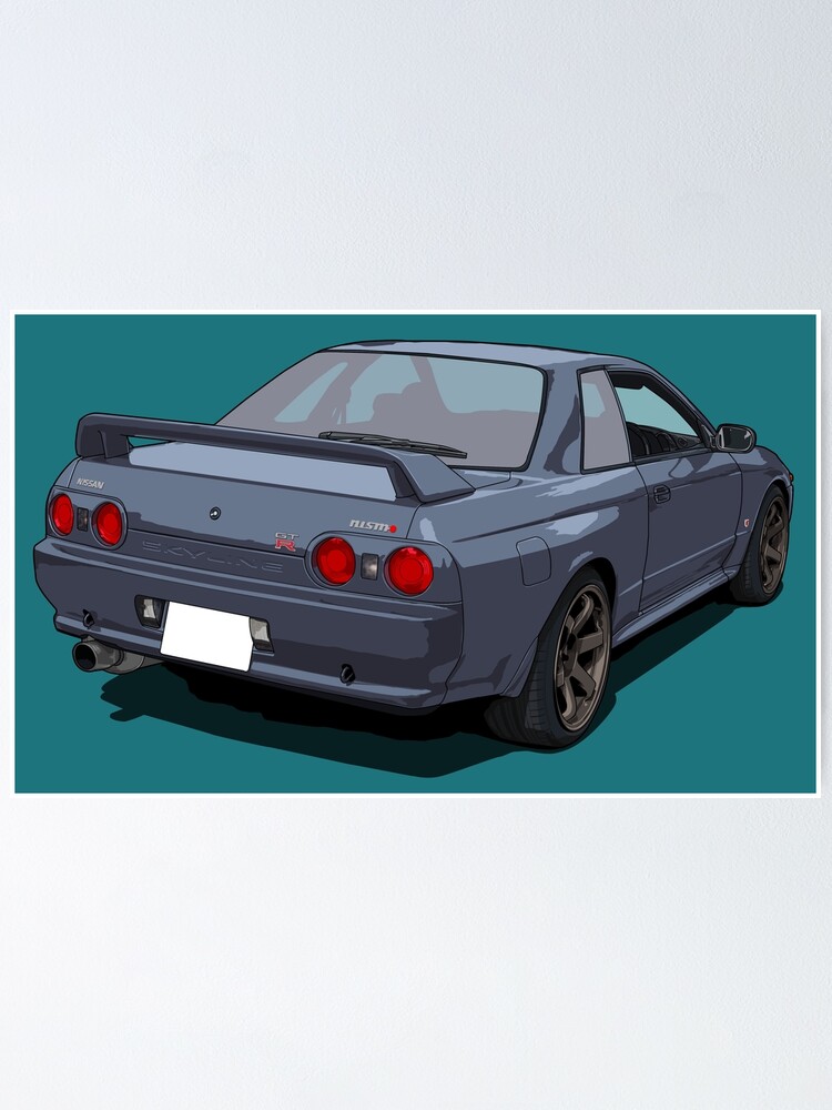 Skyline R32 Gtr Poster By Artymotive Redbubble