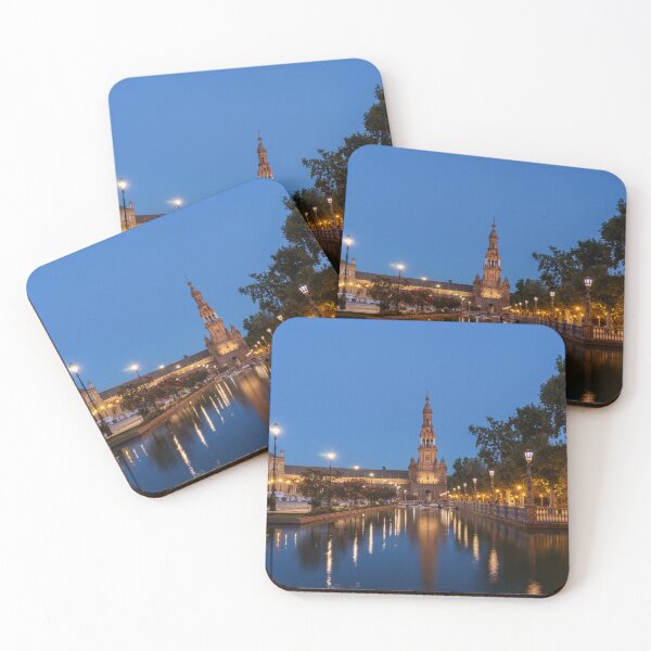 Item preview, Andalusian Night Magic - Blue Hour at Plaza de Espana in Seville Spain designed and sold by Georgia Mizuleva.