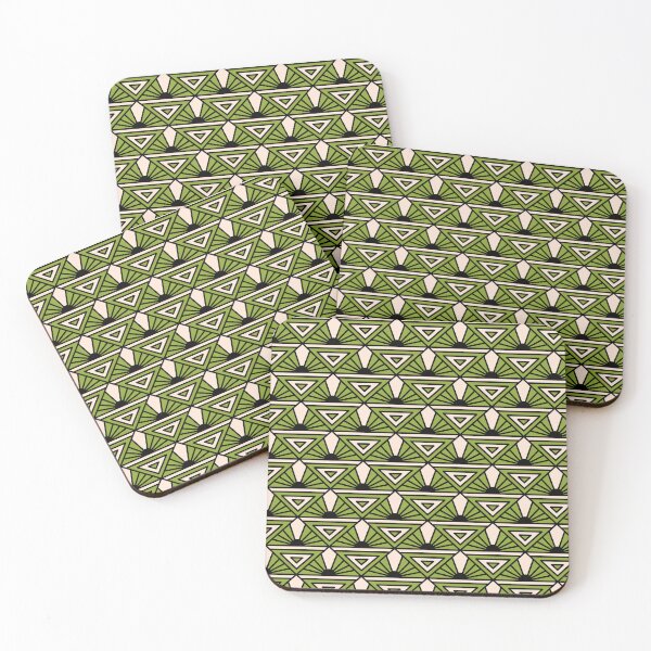 Item preview, Art Deco Pattern No 76 - Green - Vintage Pattern Minimalist designed and sold by Millusti.