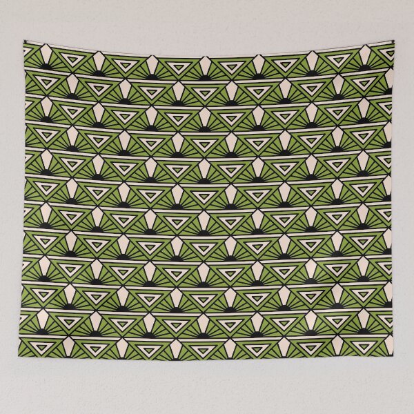 Item preview, Art Deco Pattern No 76 - Green - Vintage Pattern Minimalist designed and sold by Millusti.