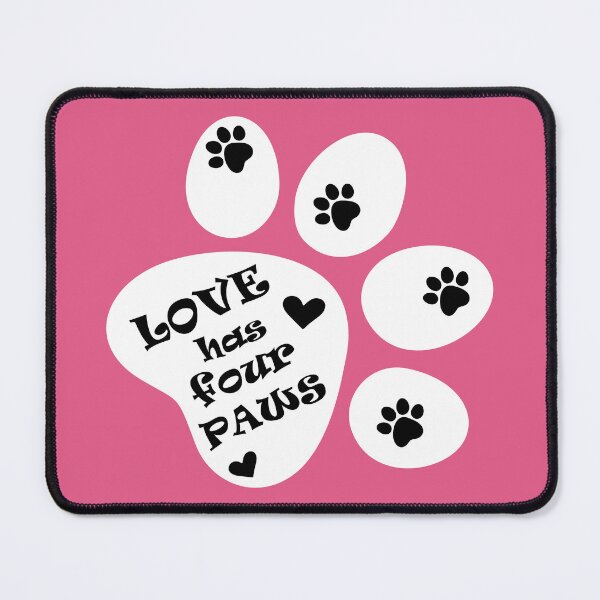 Item preview, Love has four paws - Text illustration on Pink designed and sold by pixelspantry.