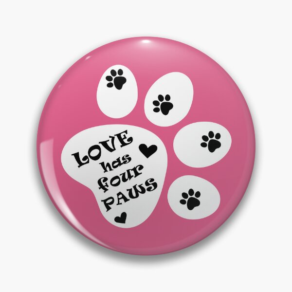 Item preview, Love has four paws - Text illustration on Pink designed and sold by pixelspantry.