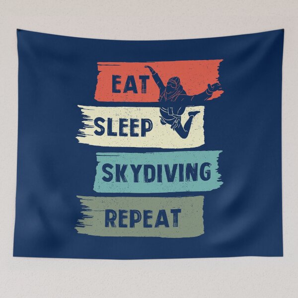 Item preview, Eat Sleep Skydiving Repeat - A skydiver with the slogan Eat Sleep Skydiving Repeat designed and sold by velisani.