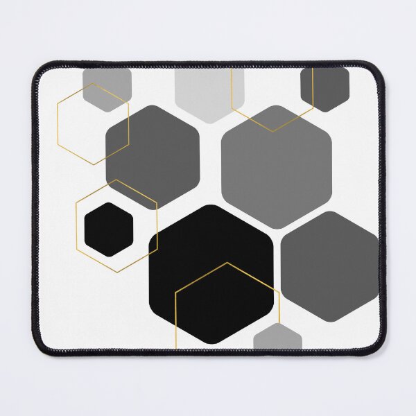 Item preview, Geometric Hexagons Grey and Gold designed and sold by JudithandJane.