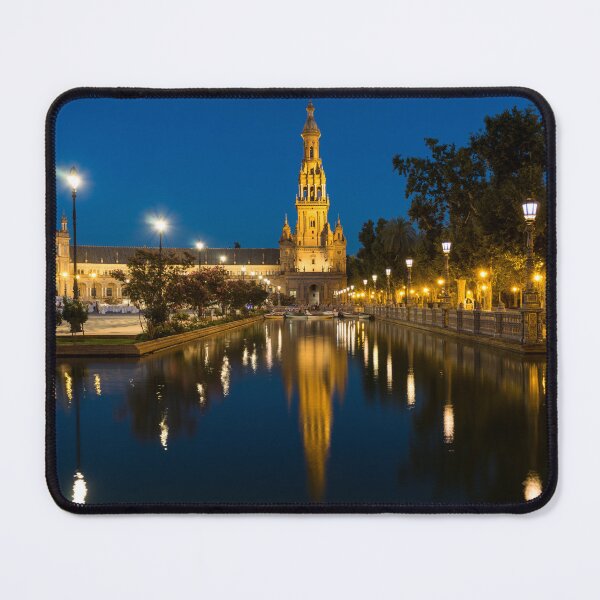 Item preview, Andalusian Night Magic - Soft Reflections at Plaza de Espana in Seville Spain designed and sold by Georgia Mizuleva.