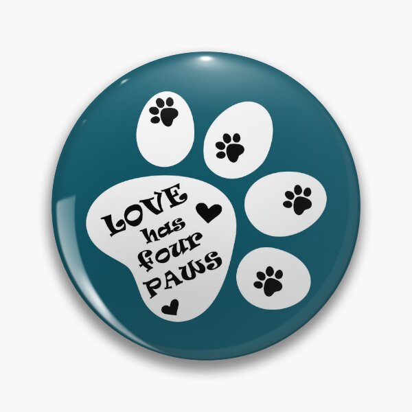 Item preview, Love has four paws - Text illustration on Dark Turquoise designed and sold by pixelspantry.