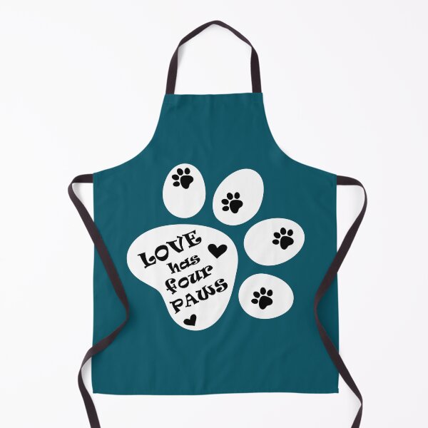 Item preview, Love has four paws - Text illustration on Dark Turquoise designed and sold by pixelspantry.