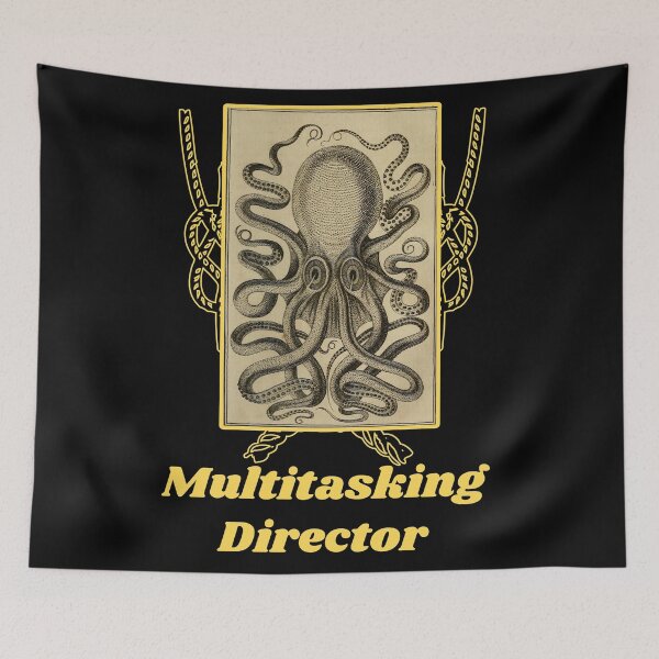 Item preview, 'Multitasking Director' Old Book Octopus Graphic - Funny Quotes Designs for T-shirts, stickers and other accessories designed and sold by Ridiculam Toga.