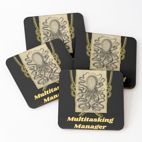 Item preview, 'Multitasking Manager' Old Book Octopus Graphic - Funny Quotes Designs for T-shirts, stickers and other accessories designed and sold by Ridiculam Toga.