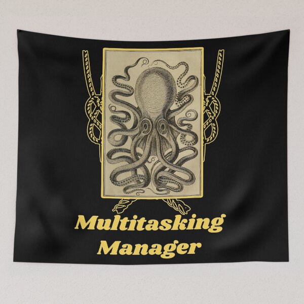 Item preview, 'Multitasking Manager' Old Book Octopus Graphic - Funny Quotes Designs for T-shirts, stickers and other accessories designed and sold by Ridiculam Toga.