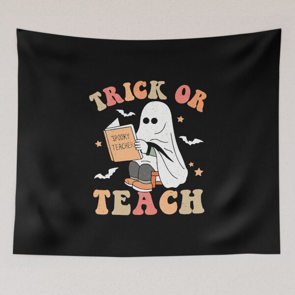 Item preview, Retro Halloween Trick Or Teach Spooky Season Scary Ghost designed and sold by SpookySeasonTee.