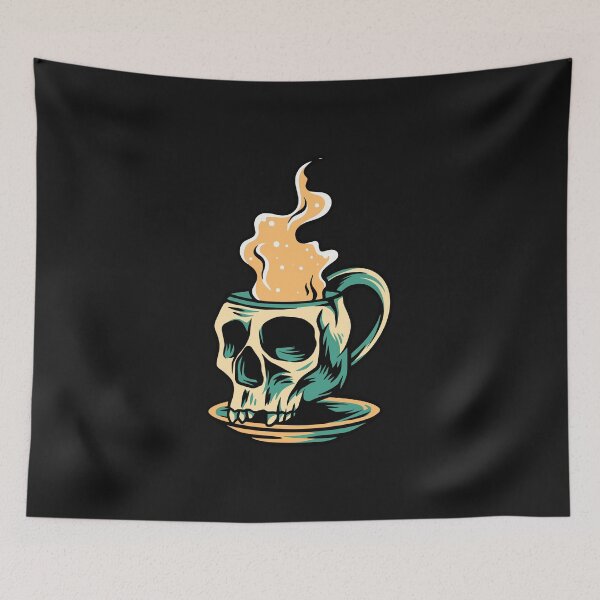 Item preview, Hot Coffee In Skull Mug T shirt & Stickers  designed and sold by Yassin  KM.