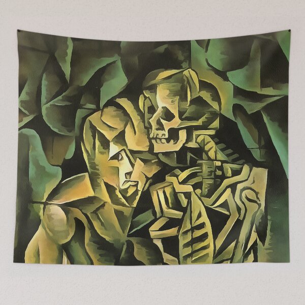 Item preview, Abstract Man And Skeleton Geometric Art designed and sold by taiche.