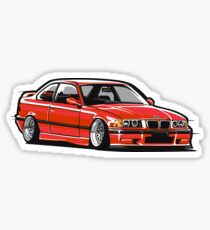 Stanced out E36 Red Sticker