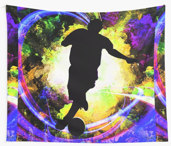 "SOCCER FOOTBALL" Wall Tapestry by Overthetopsm Redbubble