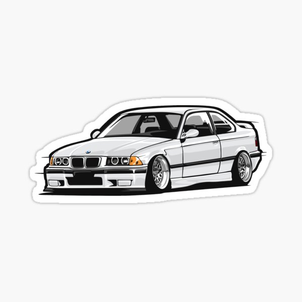 Stanced out E36 White Sticker