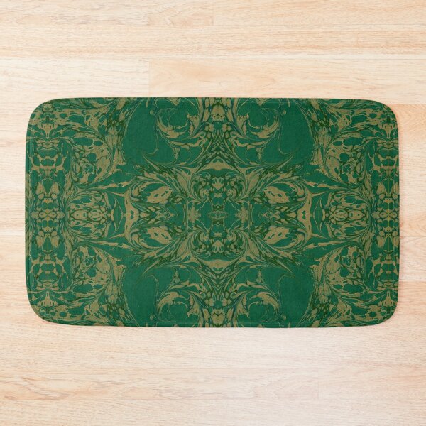 Item preview, Rococo late Baroque style marbled paper design in green and gold swirls  designed and sold by Jessica Goulty.