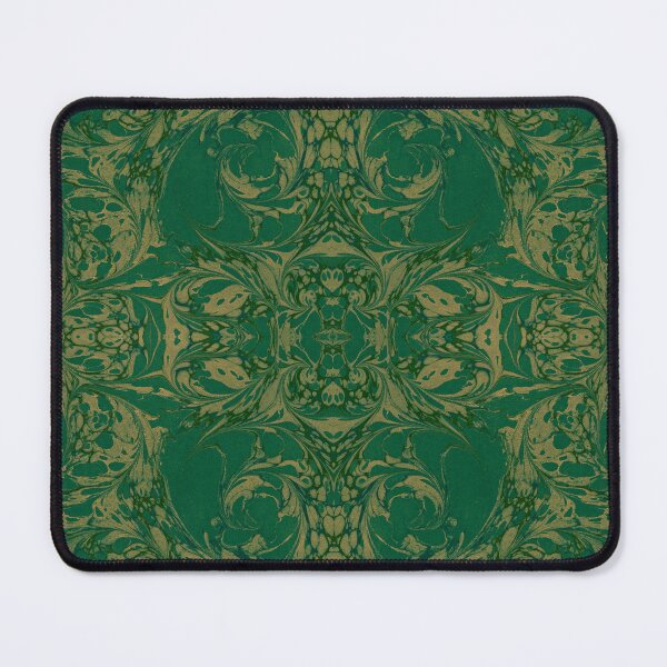Item preview, Rococo late Baroque style marbled paper design in green and gold swirls  designed and sold by Jessica Goulty.