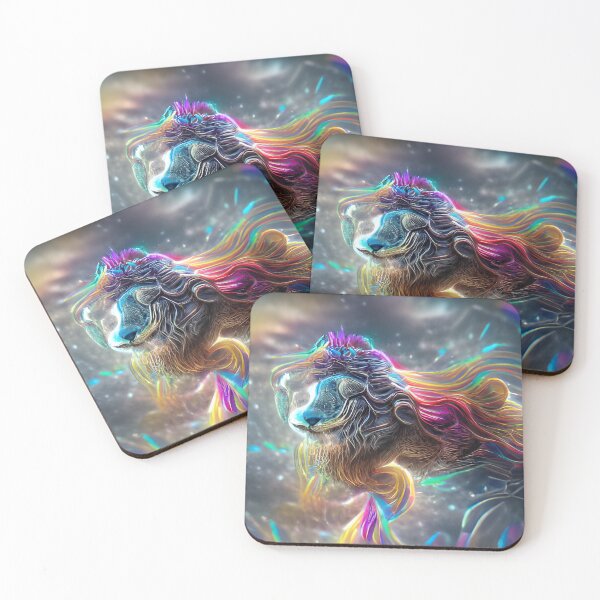 Item preview, Majestic Lion Watching Over The Cosmos  designed and sold by nocturnAIArt.
