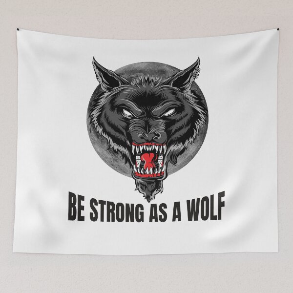 Item preview, Be strong as as a wolf, Powerful, wolf lover, wolves designed and sold by Lekrock.