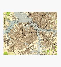 Vintage Norfolk & Portsmouth Virginia Map (1944) Photographic Print