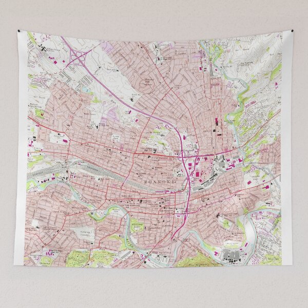 Item preview, Vintage Map of Roanoke Virginia (1963) designed and sold by BravuraMedia.