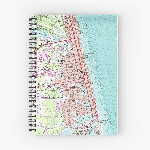 Item preview, Vintage Map of Virginia Beach (1965) designed and sold by BravuraMedia.