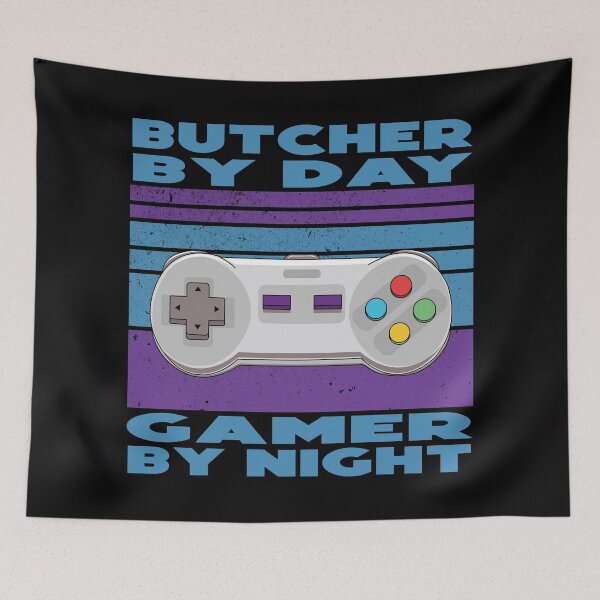 Item preview, Butcher by day gamer by night, funny games lovers, job, humor, joke, meme, gamer worker designed and sold by SGS-.