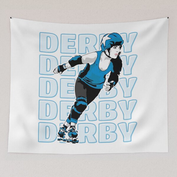 Item preview, Roller Derby Girl - Derby Background - Blue - Roller Derby designed and sold by Design Raptor.