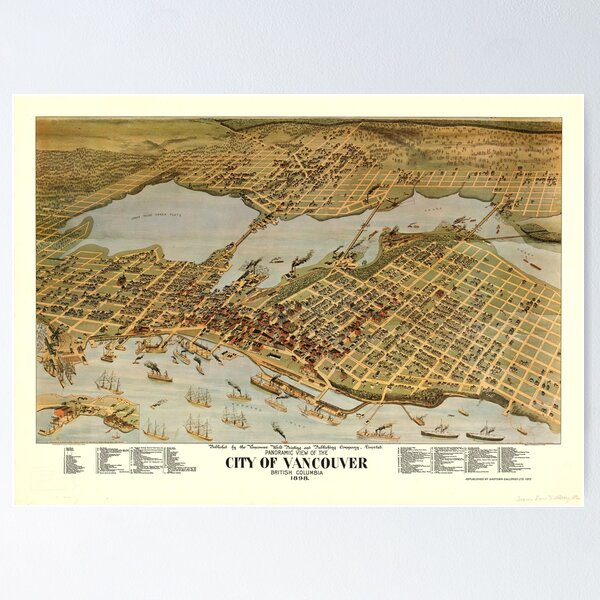 Item preview, Vintage Pictorial Map of Vancouver BC (1898)  designed and sold by BravuraMedia.