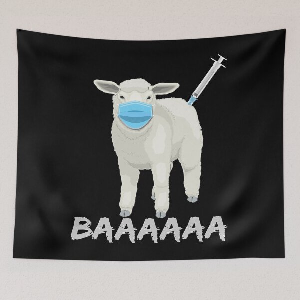 Item preview, Sheep or sheeple anti   vaccine or vax and facemask Essential   designed and sold by FranTita5.