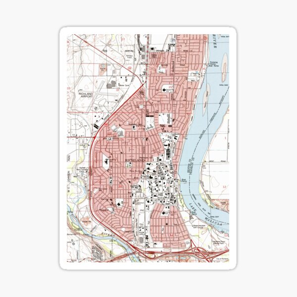 Item preview, Richland Washington Map (1992)  designed and sold by BravuraMedia.