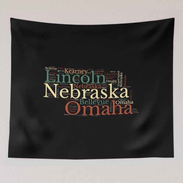 Item preview, Nebraska Map and Cities designed and sold by labatchino10.