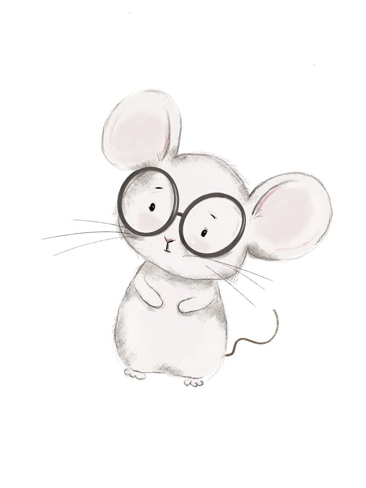 Funny little mouse with glasses