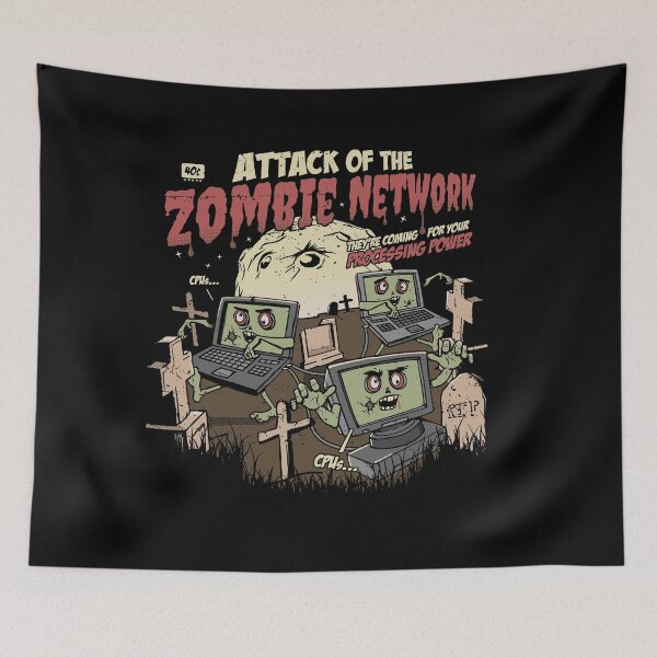 Item preview, Zombie Network Funny Cybersecurity IT Security designed and sold by Nerd Shizzle.