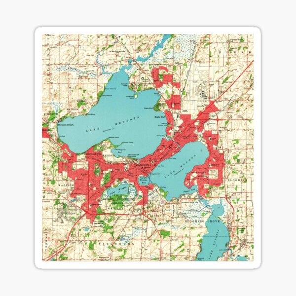 Item preview, Vintage Map of Madison Wisconsin (1959) designed and sold by BravuraMedia.