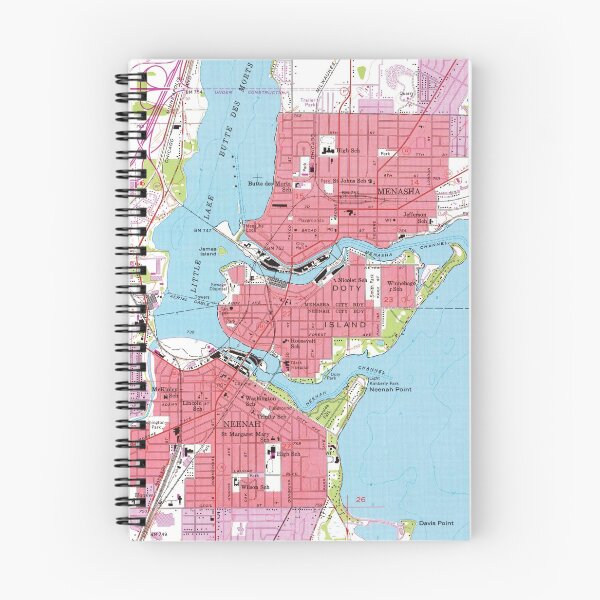 Item preview, Vintage Map of Neenah Wisconsin (1955)  designed and sold by BravuraMedia.