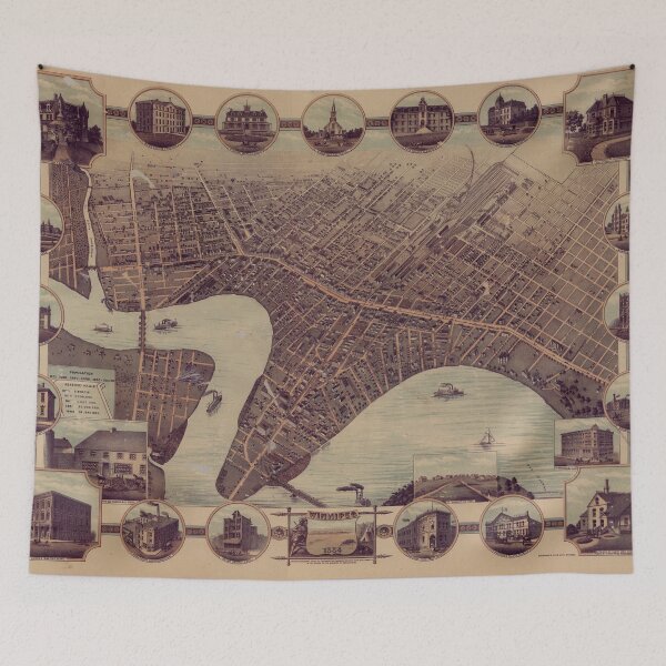 Item preview, Vintage Pictorial Map of Winnipeg Canada (1884) designed and sold by BravuraMedia.
