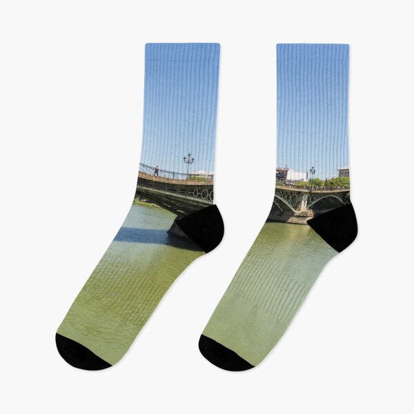 Item preview, Guadalquivir River and Triana Bridge Puente de Isabel II - Quintessential Seville Andalusia Spain designed and sold by Georgia Mizuleva.