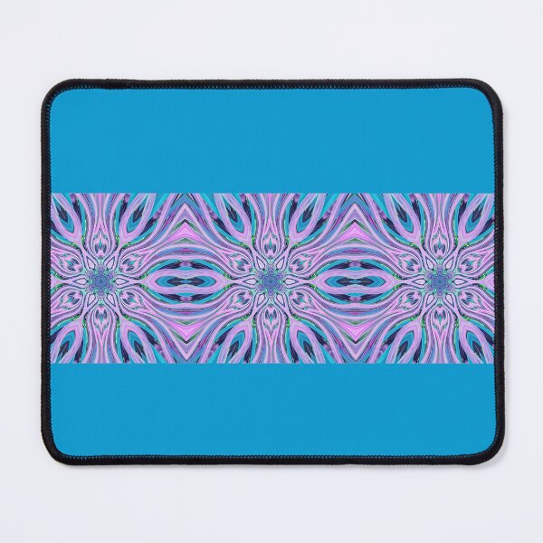 Item preview, Abstract Flowers Pattern Boho Vibes in a Thick Single Stripe on a Strong Blue Background designed and sold by Beachy.