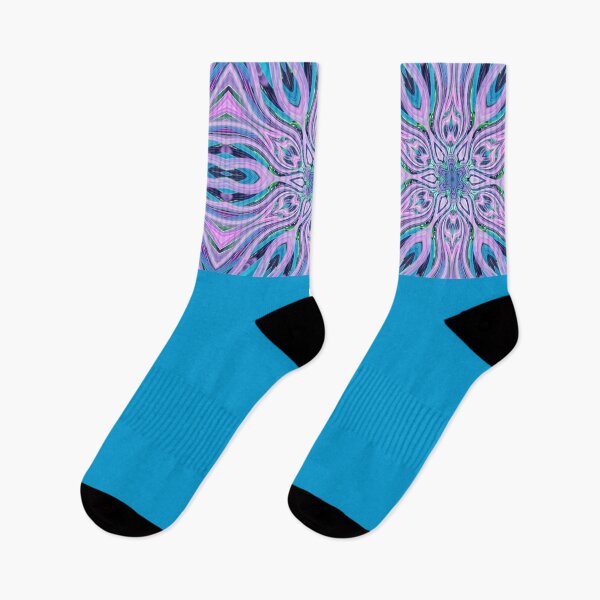 Item preview, Abstract Flowers Pattern Boho Vibes in a Thick Single Stripe on a Strong Blue Background designed and sold by Beachy.