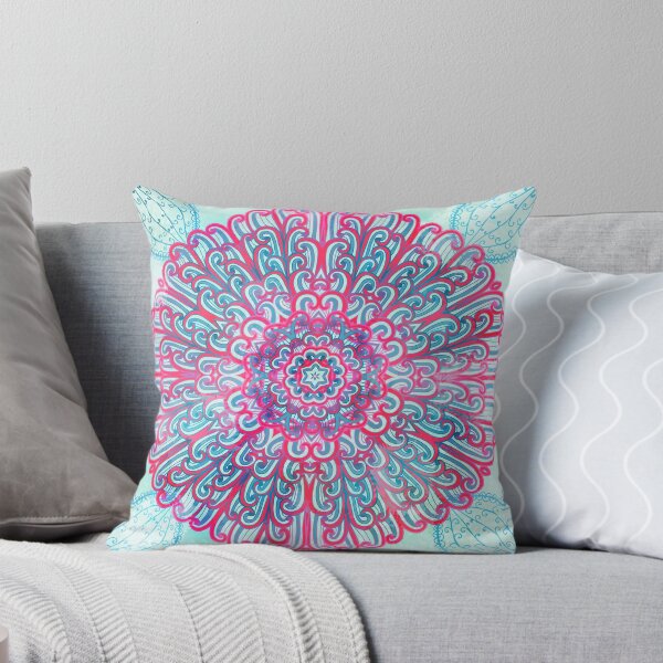 Aperçu de l'œuvre Mandala rose et bleu créée et vendue par Patternalized.