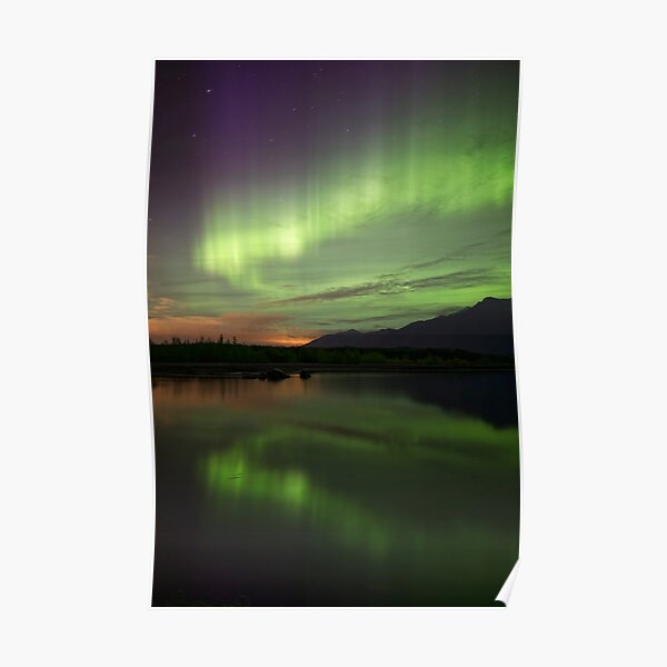 Aurora Borealis Reflections Poster