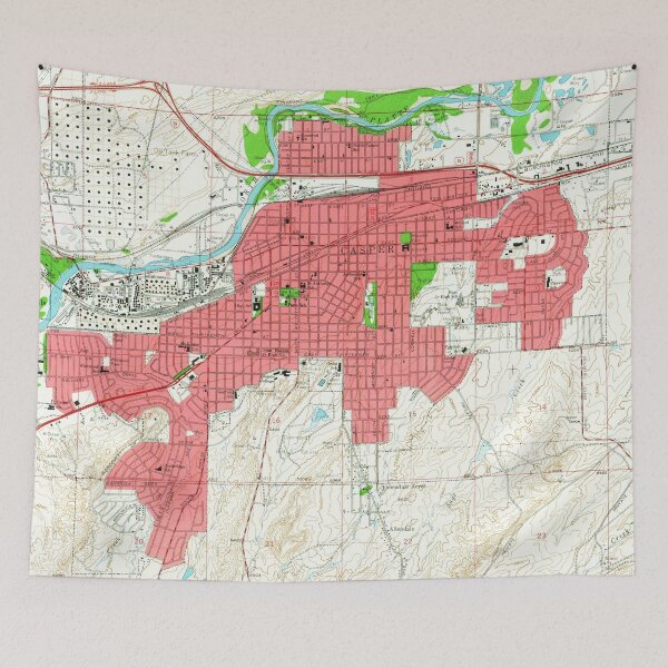 Item preview, Vintage Map of Casper Wyoming (1961) designed and sold by BravuraMedia.