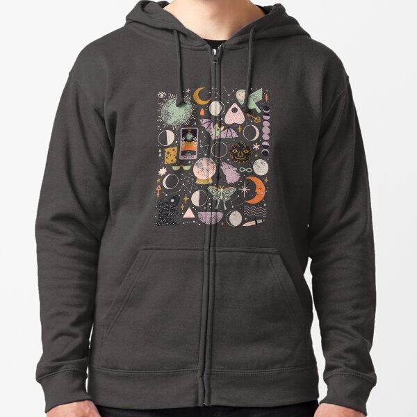 Lunar Pattern: Blue Moon Zipped Hoodie
