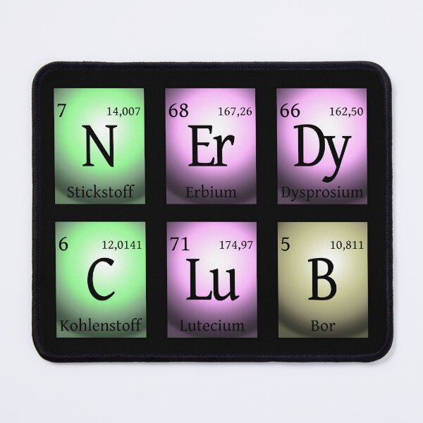 Item preview, nerdy club in chemical elements designed and sold by pASob-dESIGN.